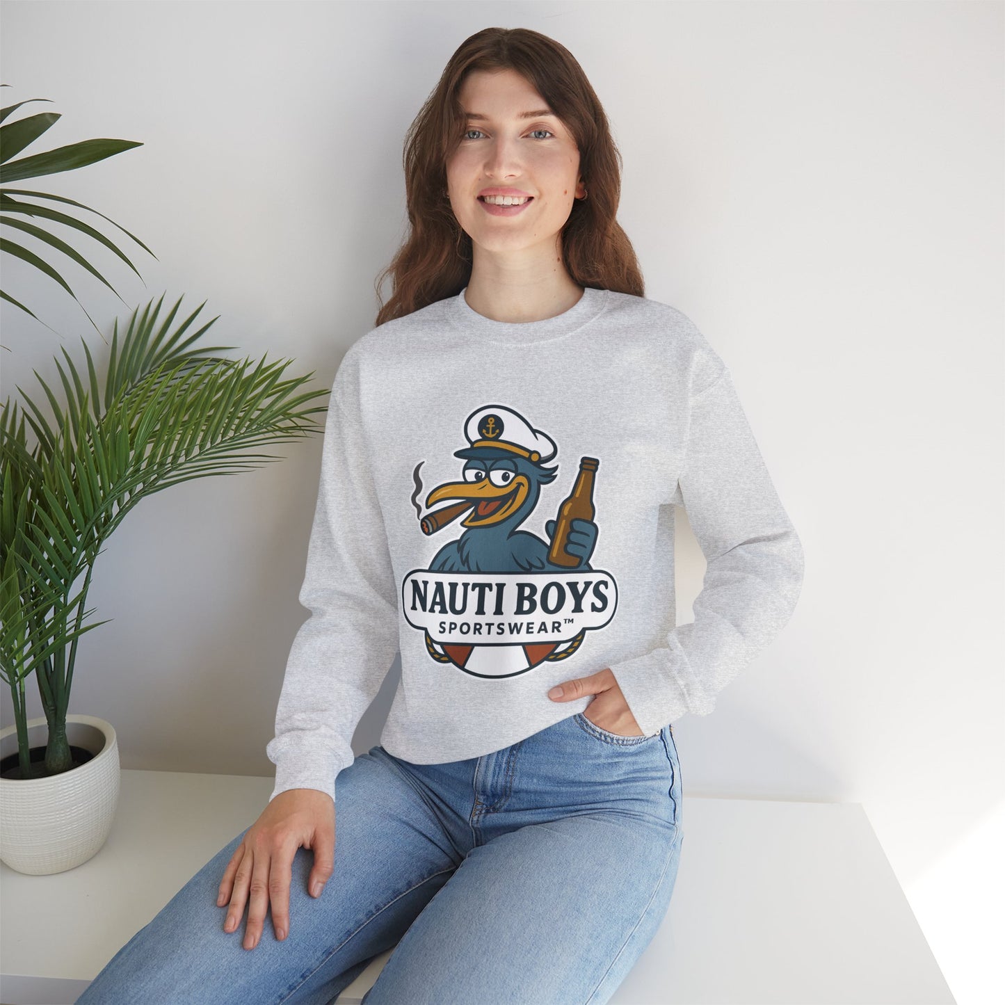 Unisex Nauti Boys 'Buzz the Heron' Crewneck Sweatshirt