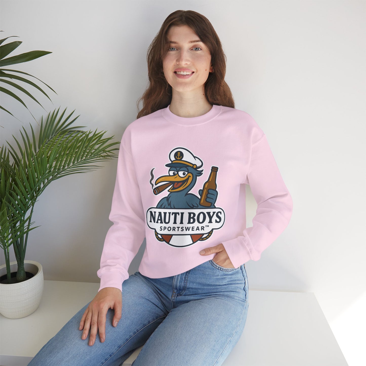 Unisex Nauti Boys 'Buzz the Heron' Crewneck Sweatshirt