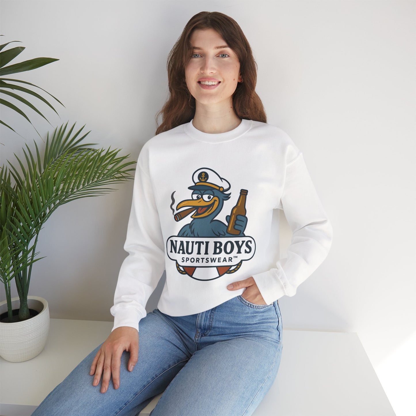 Unisex Nauti Boys 'Buzz the Heron' Crewneck Sweatshirt