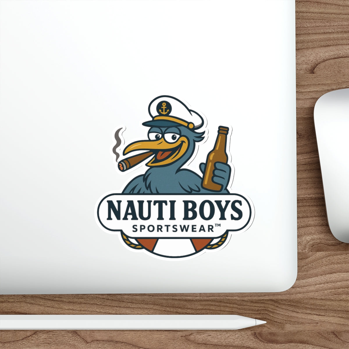 Nauti Boys 'Buzz the Heron' Die-Cut Sticker
