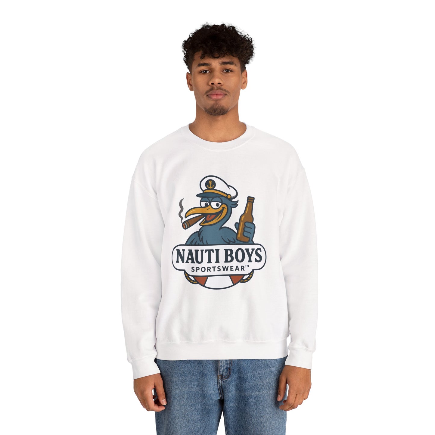 Unisex Nauti Boys 'Buzz the Heron' Crewneck Sweatshirt