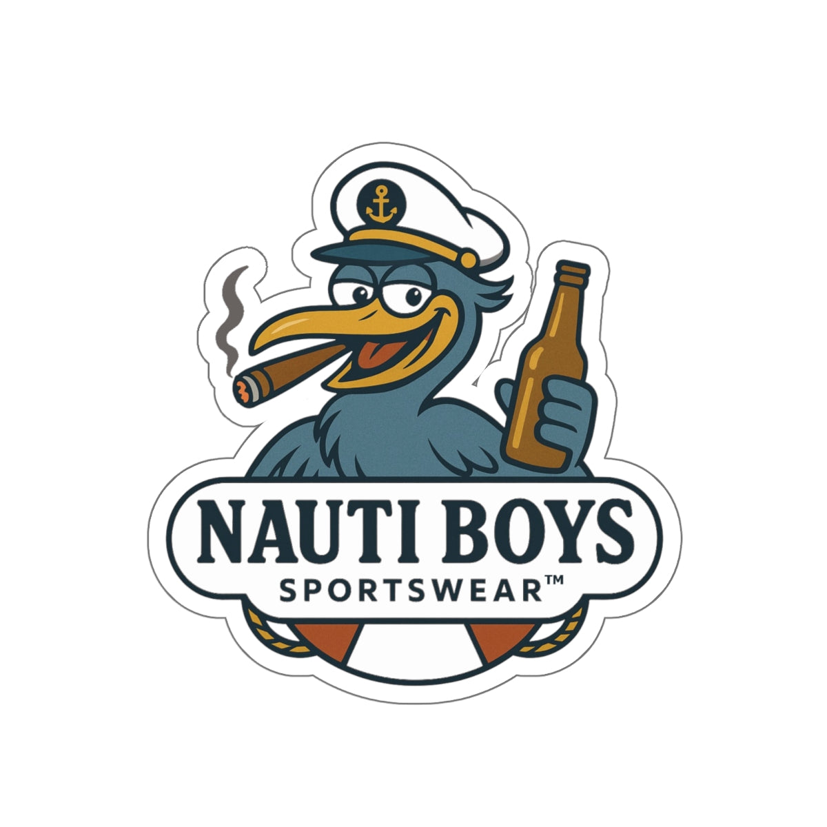 Nauti Boys 'Buzz the Heron' Die-Cut Sticker